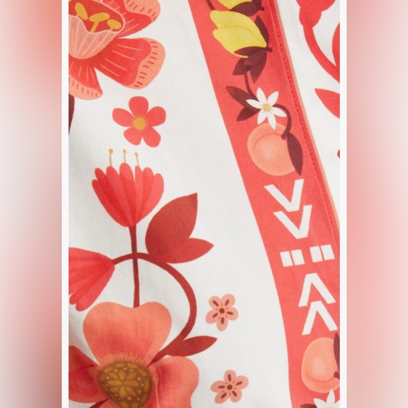 NWT $210 FARM Rio Romantic Orchard Print Cotton Shirtdress in size Large! - Picture 9 of 9